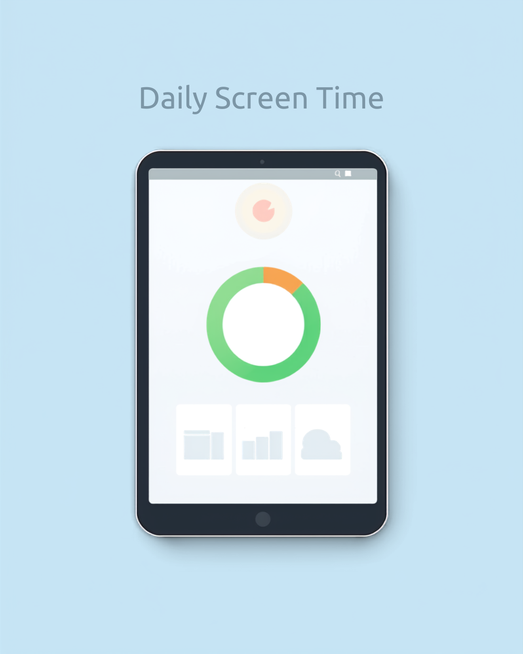 Daily screen time tracker showing usage in a colour ring