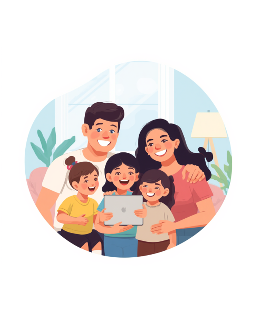 Family using ScreenTasker together on a tablet